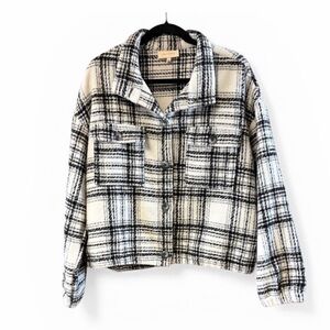 Melloday Plaid Cozy Shirt Jacket